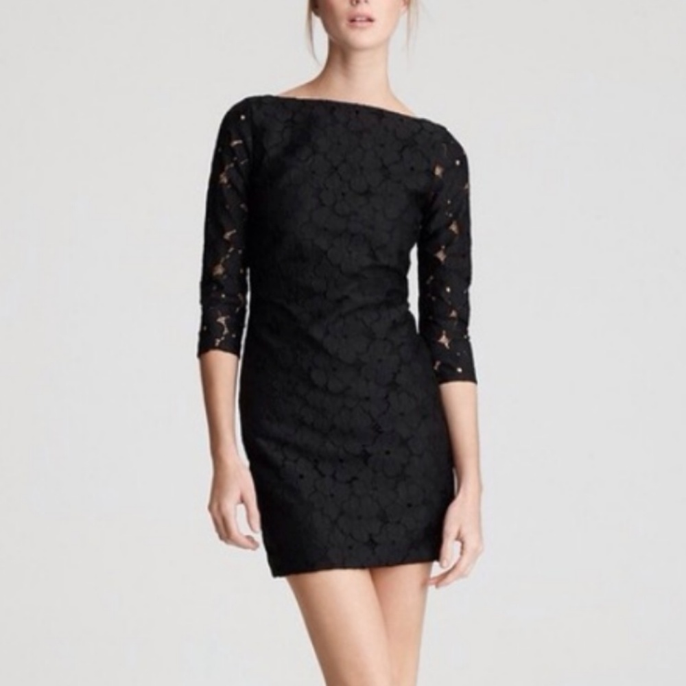 💎 Diane Von Furstenberg DVF Black Lace Dress 4